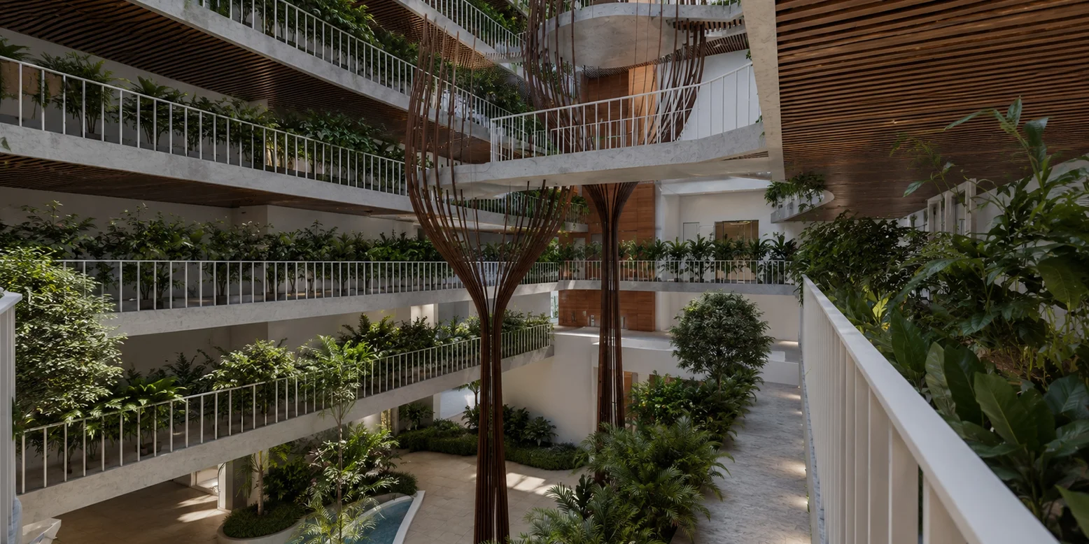 Landscape design with planting and outdoor living by Vanam Studio in Hyderabad